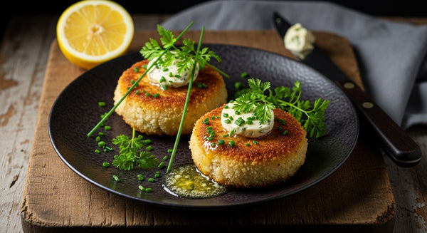 Breaded Crab with Lemon Herb Butter
