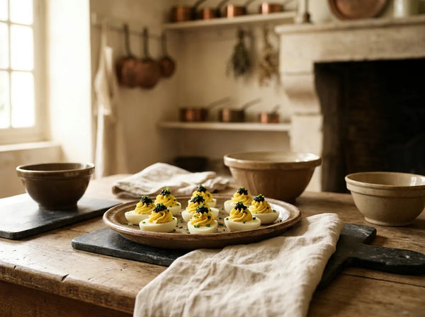deviled eggs with caviar