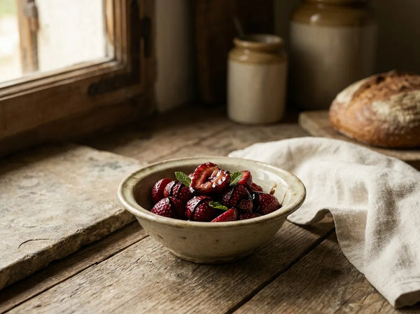 strawberries with aged balsamic
