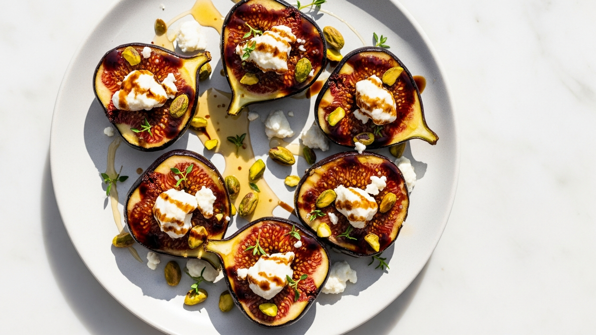 Balsamic Roasted Figs with Honey & Goat Cheese
