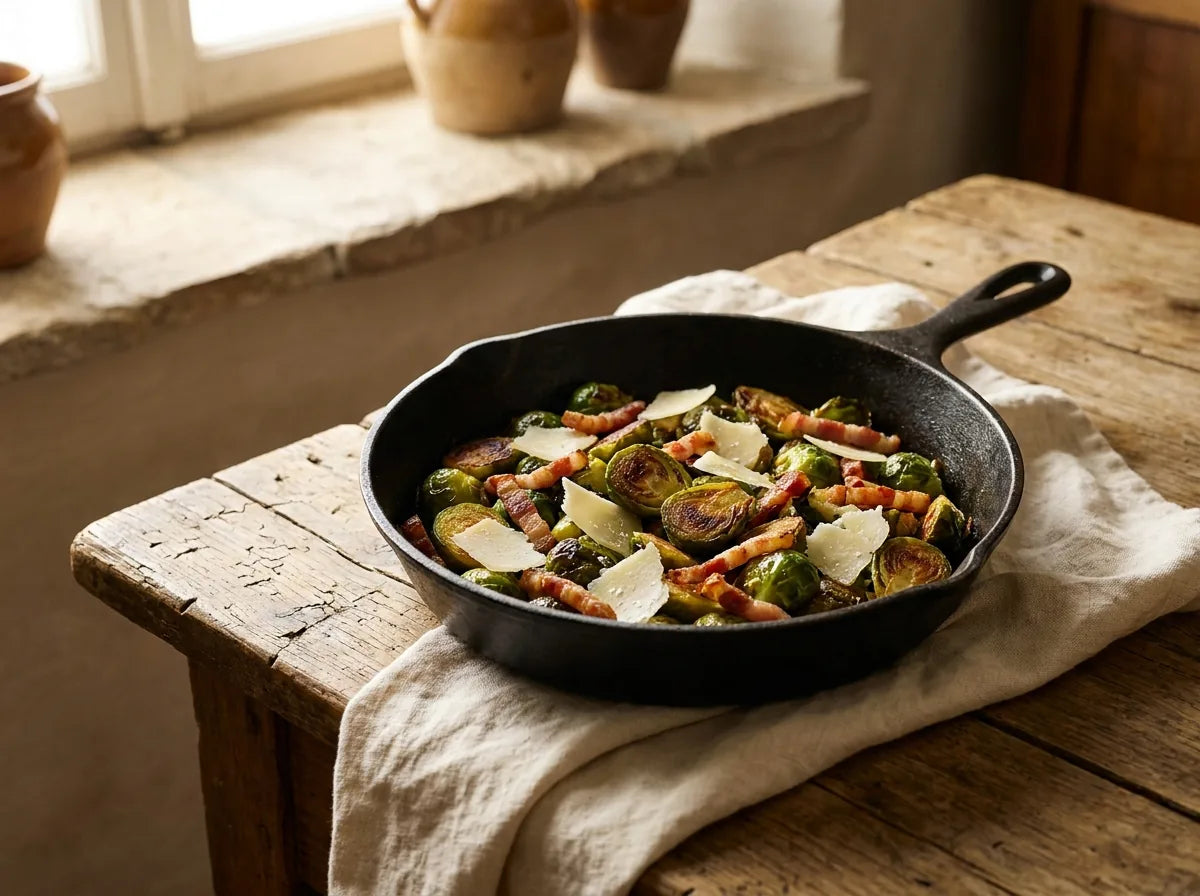 brussels sprouts with crispy guanciale