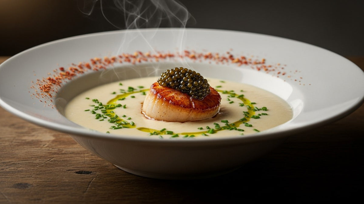Cauliflower Velouté with Seared Scallop and Caviar