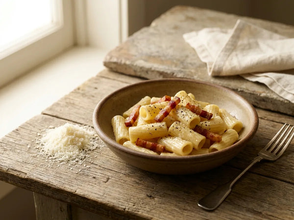 pasta alla gricia with crispy guanciale