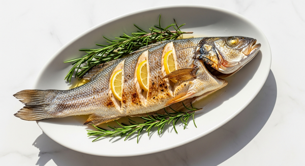 Whole Roasted Sea Bass with Olive Oil & Herbs