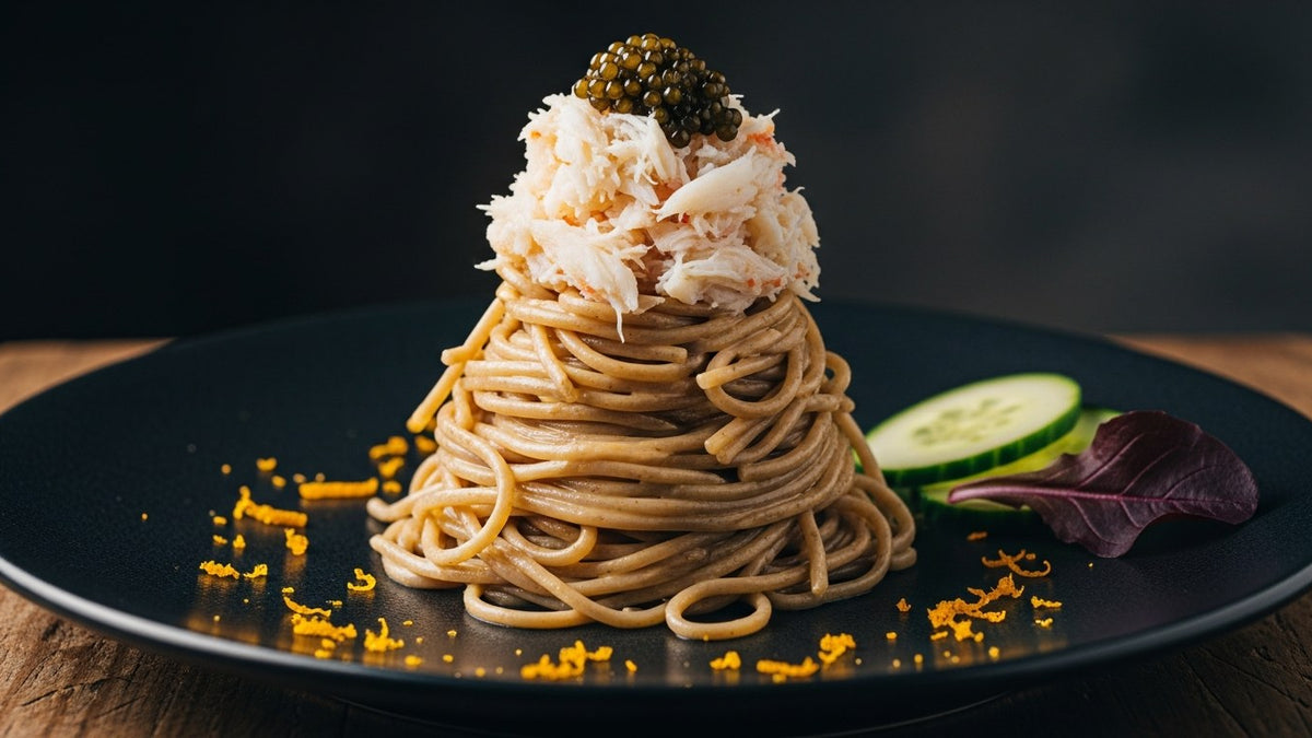 Soba Noodles with Crab and Black Caviar